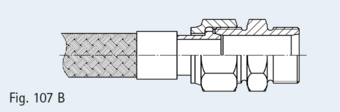 As Fig. 107, but with screw-in part with pipe outer thread in compliance with EN ISO 228-1 (DIN 259)