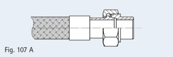 As Fig. 107, but with screw-in part with pipe thread in compliance with EN 10226-1 (DIN 2999)