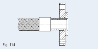 Loose flange with collar in compliance with EN 1092-1, e.g. as shown here Type 02